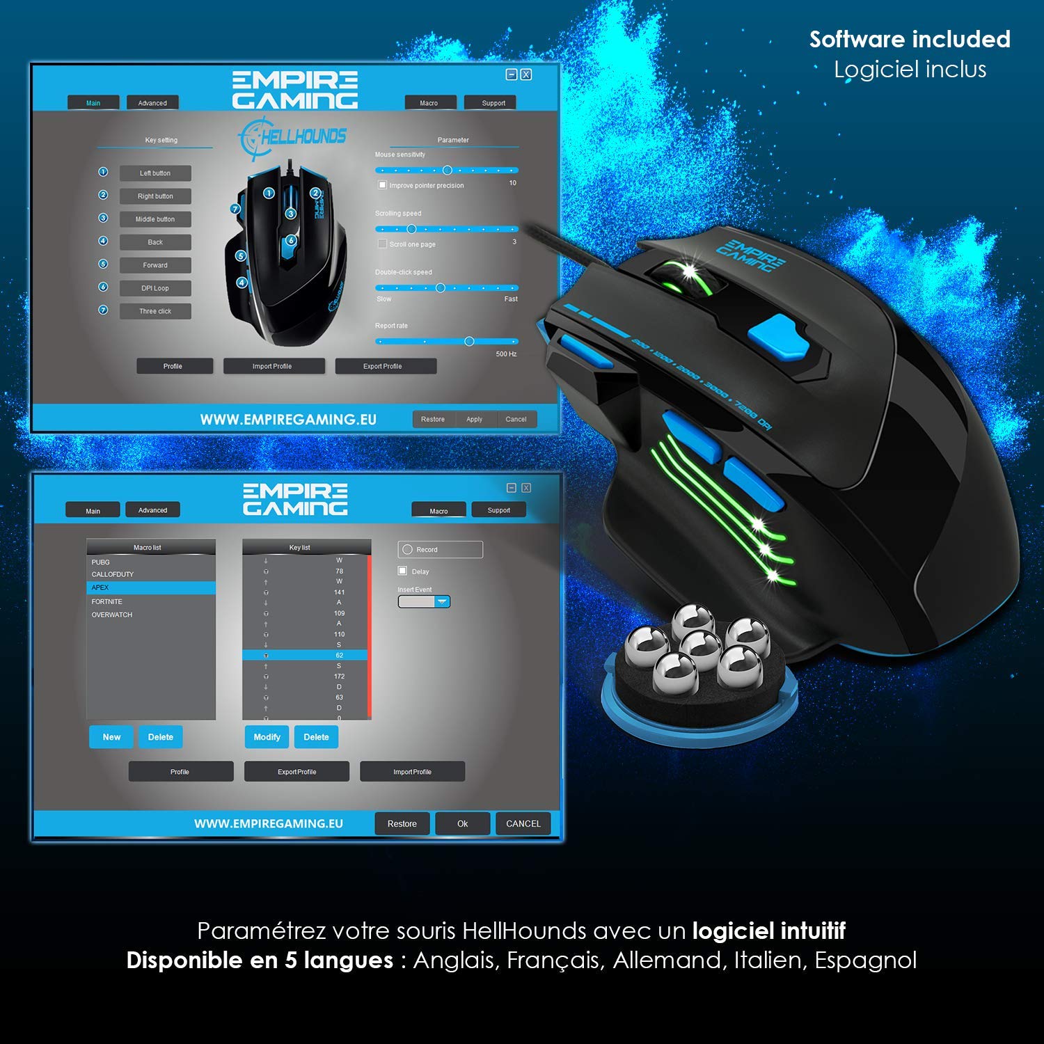 SOURIS GAMING SL1500 empire gaming, graphisme, graphiste, freelance, shooting produit, marketing, communication, Cyrielle Gilles, suza international, optimum way, amazon, contenu amélioré, logiciel, software